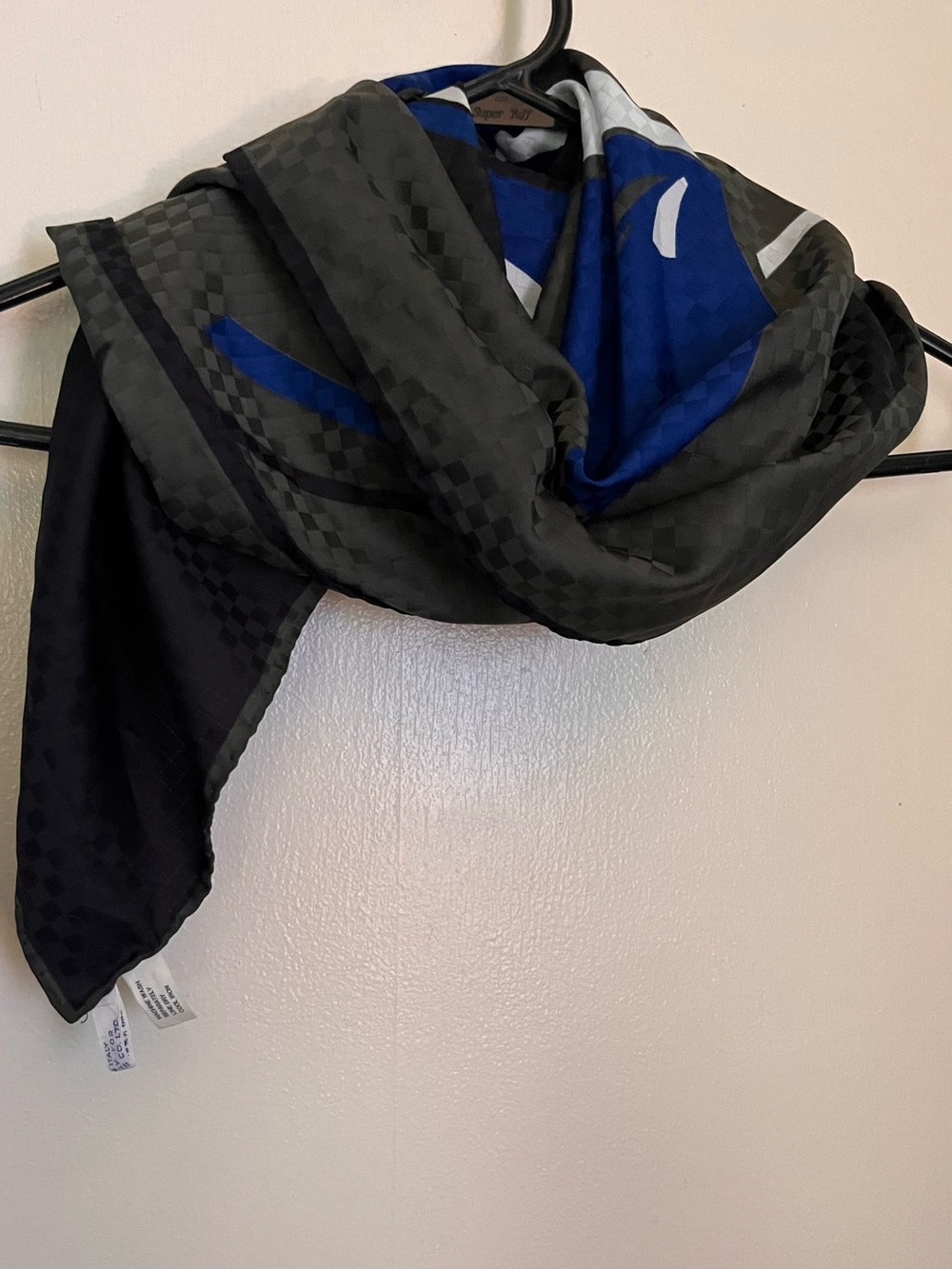 Express Black and Blue Patterned Women's Scarf